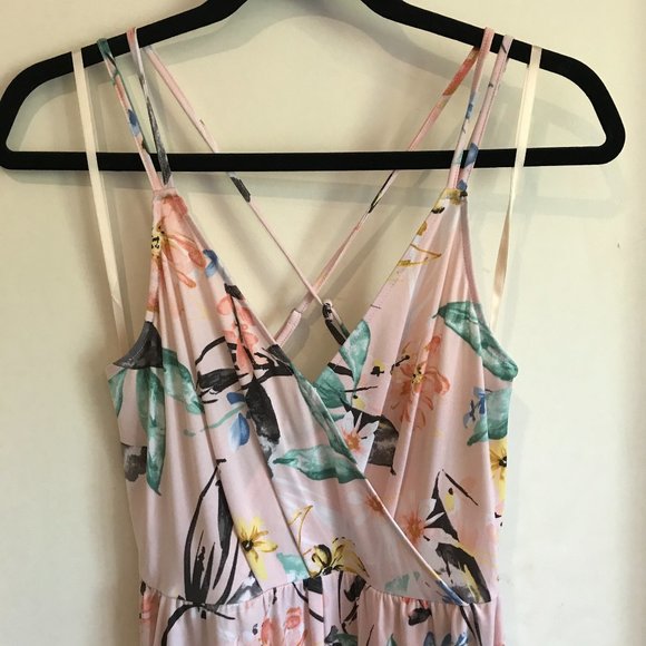 NWOT BCBGeneration Floral Bow Tie Jumpsuit Stretch - Picture 3 of 8